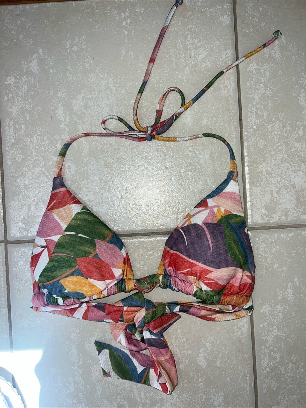 Весса Women's Printed Bora Bora Textured Swim Top, Reversible, Size Large - Picture 2 of 12